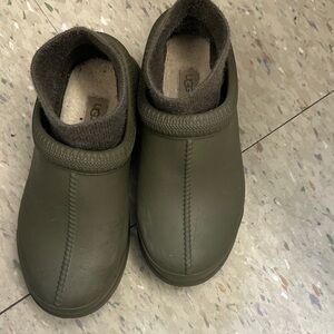 UGG Tasman Olive Green Removable Sock Slip On Shoe Clog Rain Boot Size 7